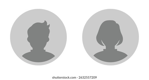 Ícone de perfil de usuário circular com linhas limpas. Ideal para representar pessoas ou usuários de conta em elementos de interface do usuário.
