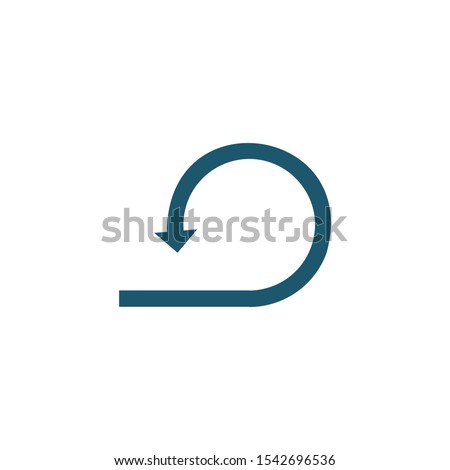 Circular u-turn or turn back arrow sign. Can be used for road signs or logo. Stock Vector illustration isolated on white background.