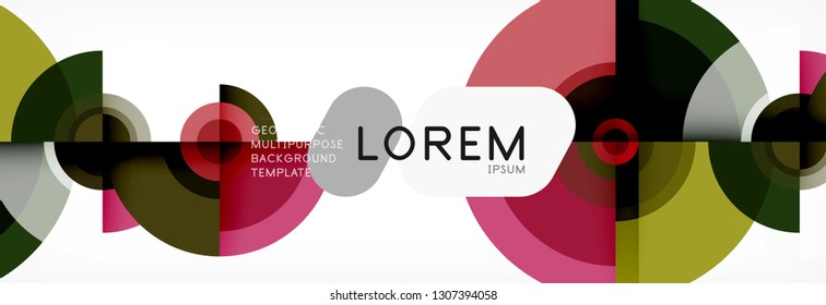 Circular vector abstract background, geometric style