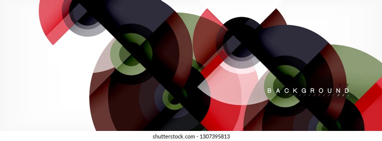 Circular vector abstract background, geometric style