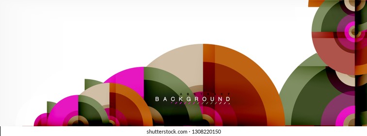 Circular vector abstract background, geometric style