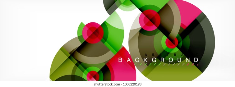 Circular vector abstract background, geometric style