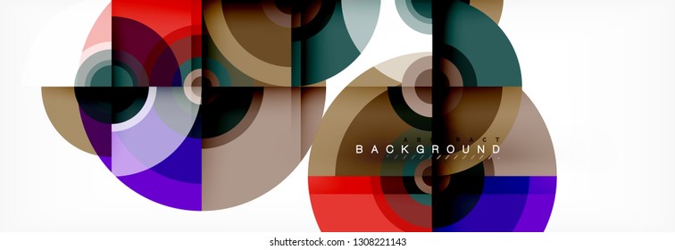 Circular vector abstract background, geometric style