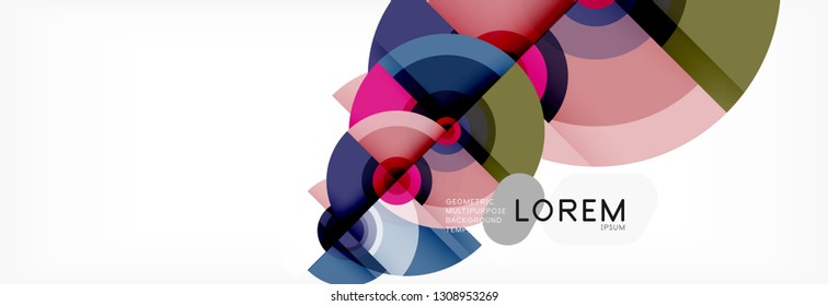 Circular vector abstract background, geometric style