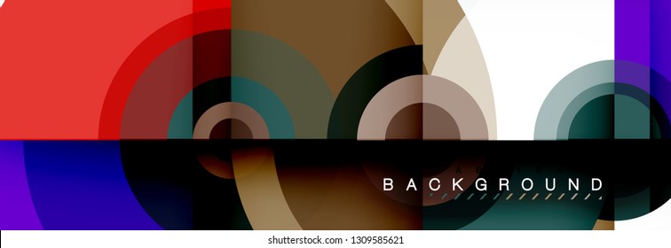 Circular vector abstract background, geometric style