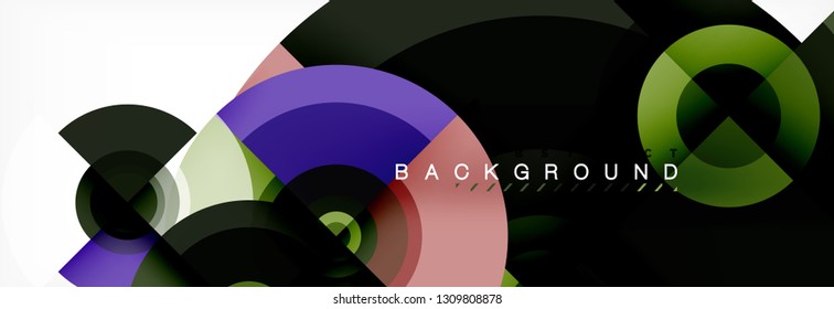 Circular vector abstract background, geometric style