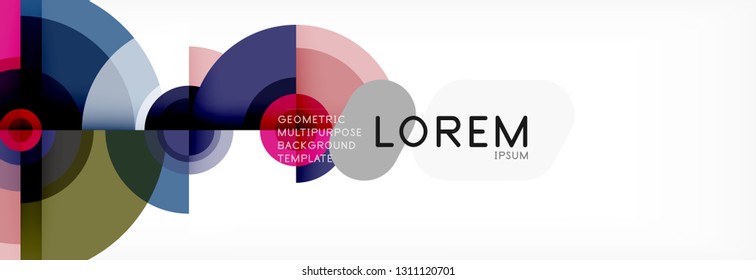 Circular vector abstract background, geometric style