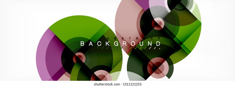 Circular vector abstract background, geometric style