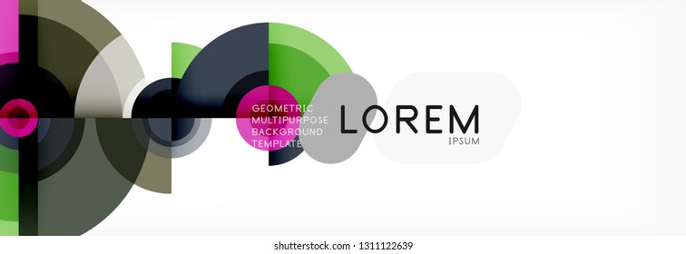 Circular vector abstract background, geometric style