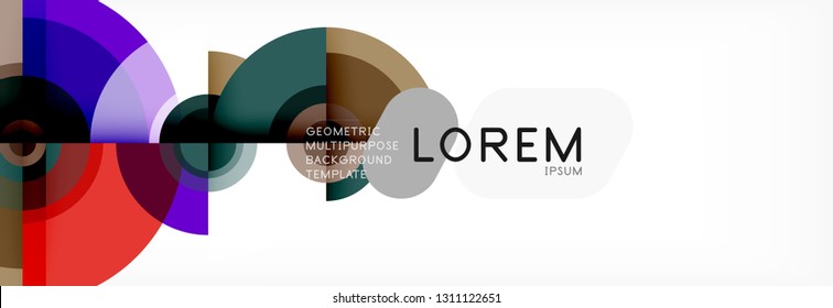 Circular vector abstract background, geometric style