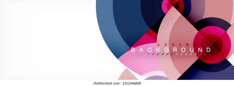 Circular vector abstract background, geometric style