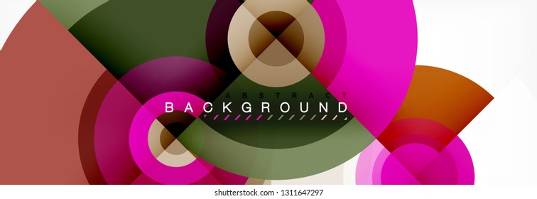 Circular vector abstract background, geometric style