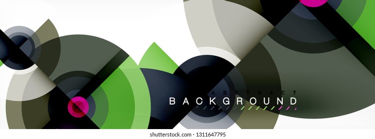 Circular vector abstract background, geometric style