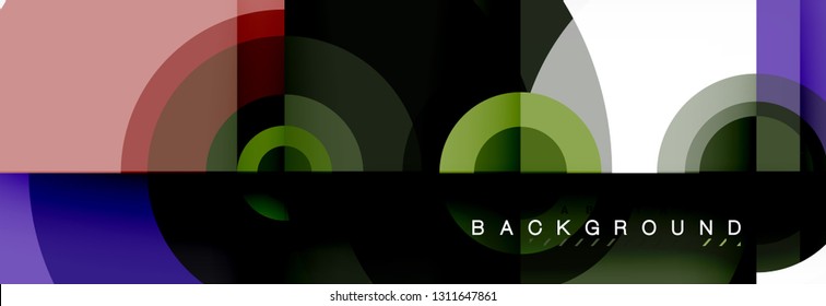 Circular vector abstract background, geometric style