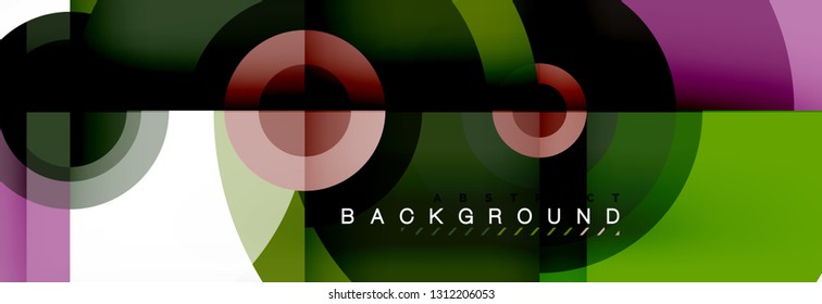 Circular vector abstract background, geometric style