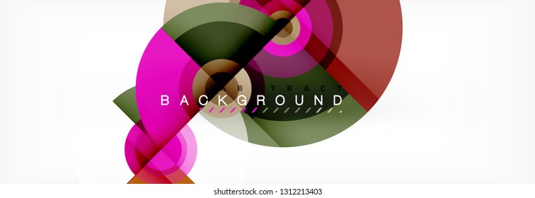 Circular vector abstract background, geometric style