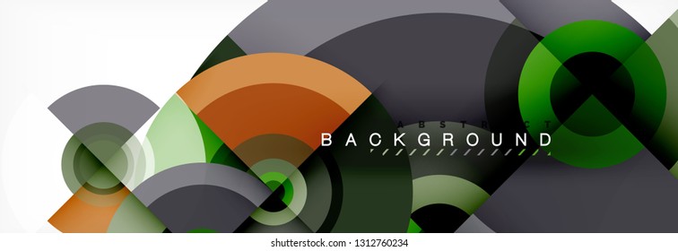 Circular vector abstract background, geometric style