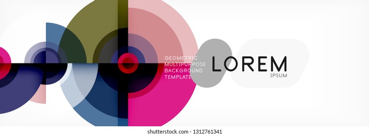 Circular vector abstract background, geometric style