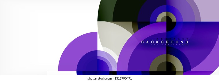 Circular vector abstract background, geometric style