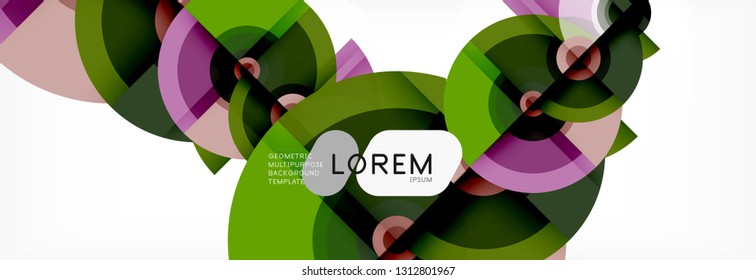 Circular vector abstract background, geometric style