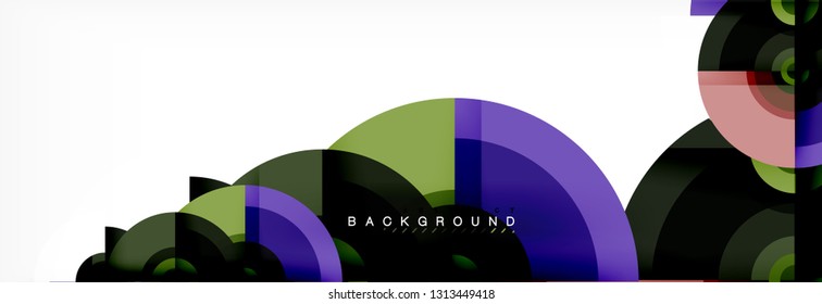 Circular vector abstract background, geometric style