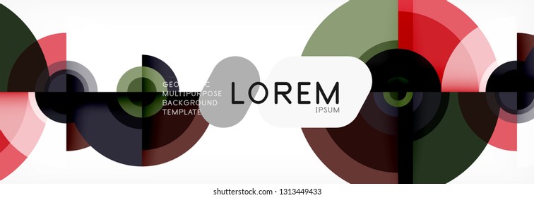 Circular vector abstract background, geometric style