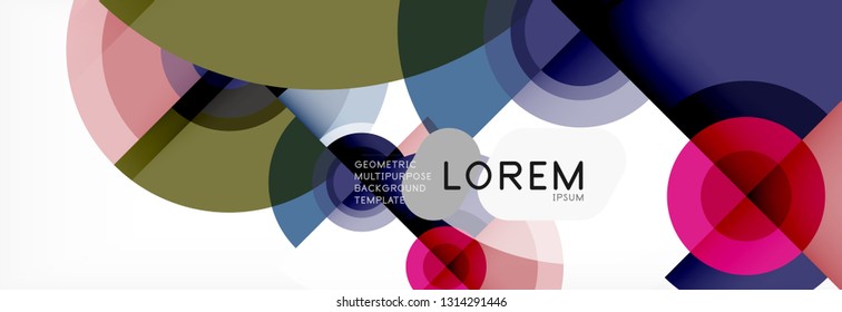 Circular vector abstract background, geometric style