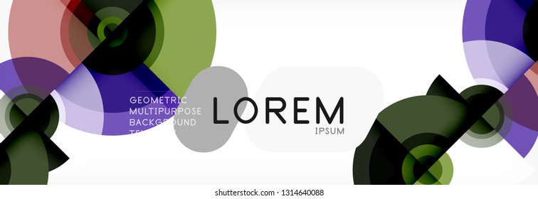 Circular vector abstract background, geometric style