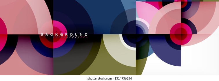 Circular vector abstract background, geometric style