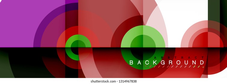 Circular vector abstract background, geometric style