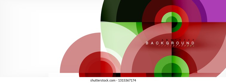 Circular vector abstract background, geometric style