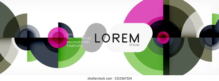 Circular vector abstract background, geometric style