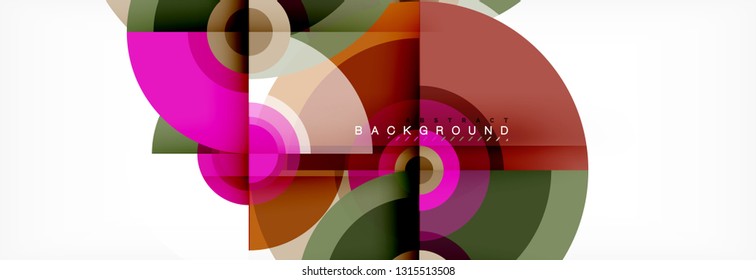 Circular vector abstract background, geometric style