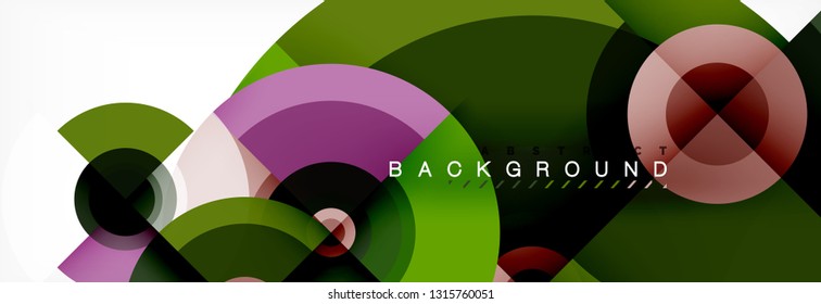 Circular vector abstract background, geometric style