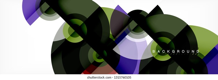 Circular vector abstract background, geometric style