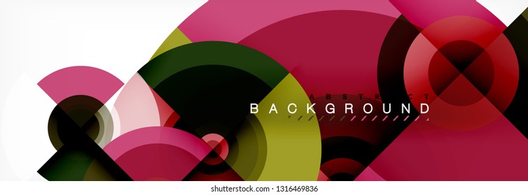 Circular vector abstract background, geometric style