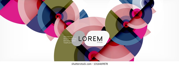 Circular vector abstract background, geometric style