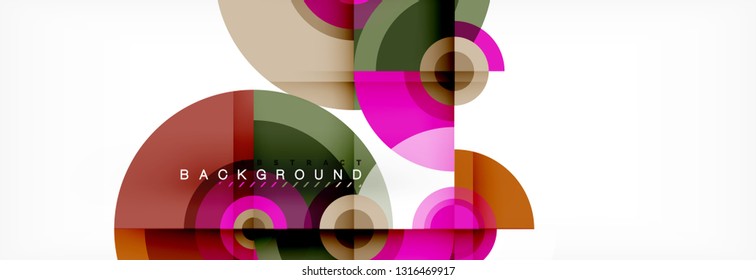 Circular vector abstract background, geometric style