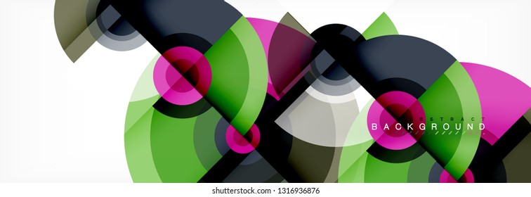 Circular vector abstract background, geometric style