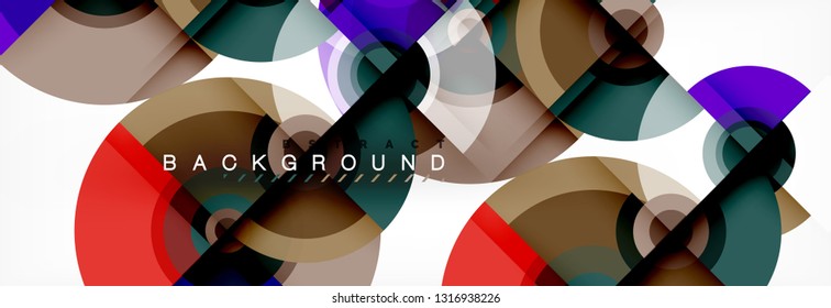 Circular vector abstract background, geometric style