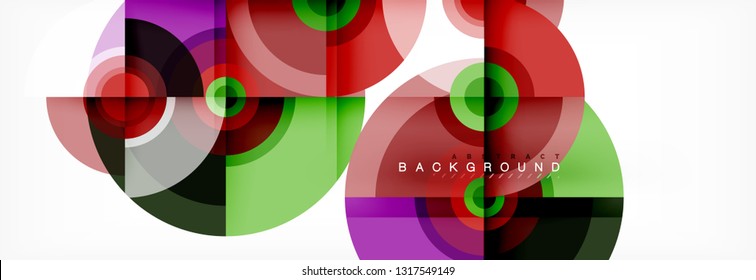 Circular vector abstract background, geometric style