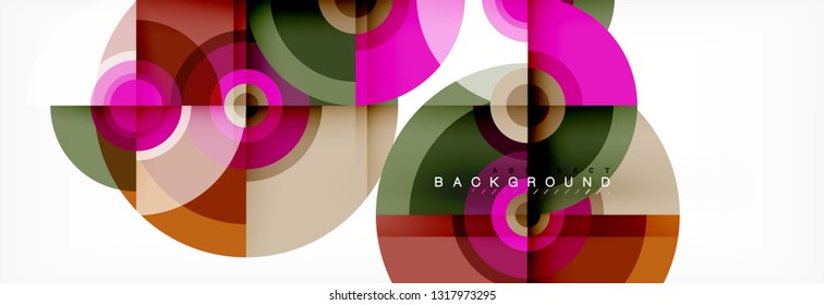 Circular vector abstract background, geometric style