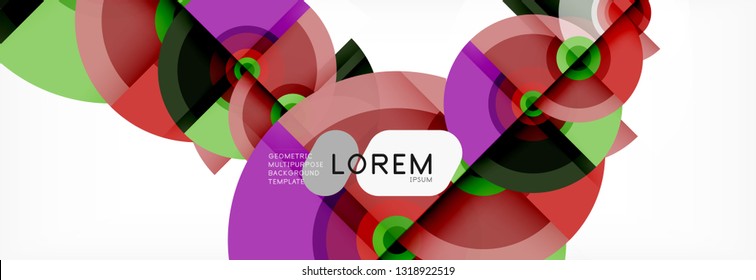 Circular vector abstract background, geometric style