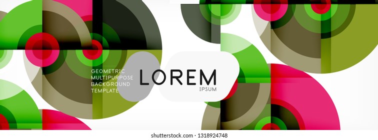 Circular vector abstract background, geometric style