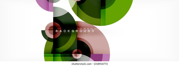 Circular vector abstract background, geometric style