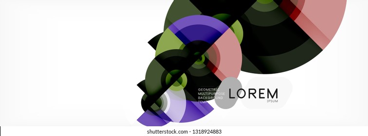 Circular vector abstract background, geometric style