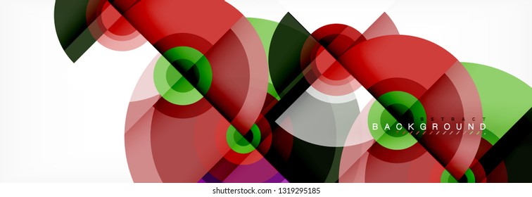 Circular vector abstract background, geometric style
