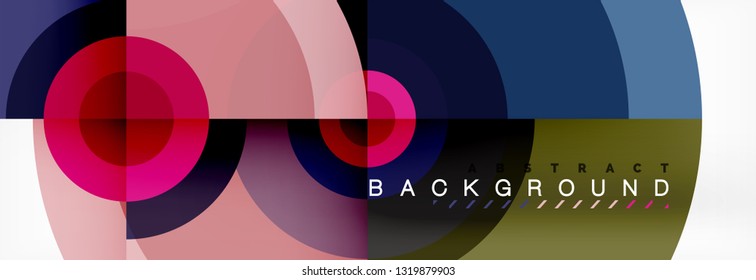 Circular vector abstract background, geometric style