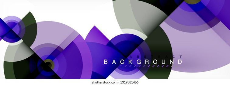 Circular vector abstract background, geometric style