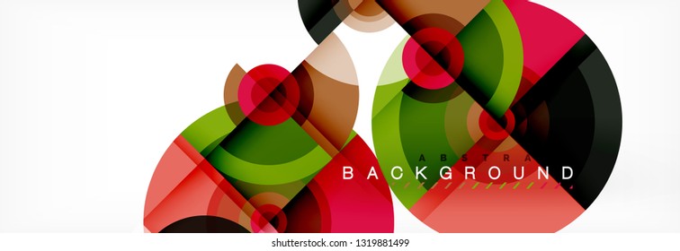Circular vector abstract background, geometric style